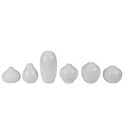 Petits vases en céramique, ensemble / 6 hauteurs de 2,5 à 5 po