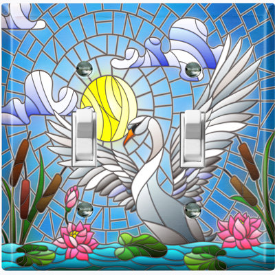 Plaque murale 2 bandes Dove Tile Sun Lake Flowers