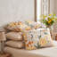 Lot de 2 taies d'oreiller 100 % coton, format Queen, motif floral jaune, douces et respirantes, avec poche de fermeture.-135456048-135456051