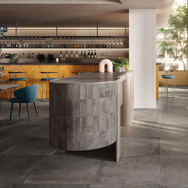 Autumn Essentials 3X8 Porcelain Wall and Floor Tile, Black