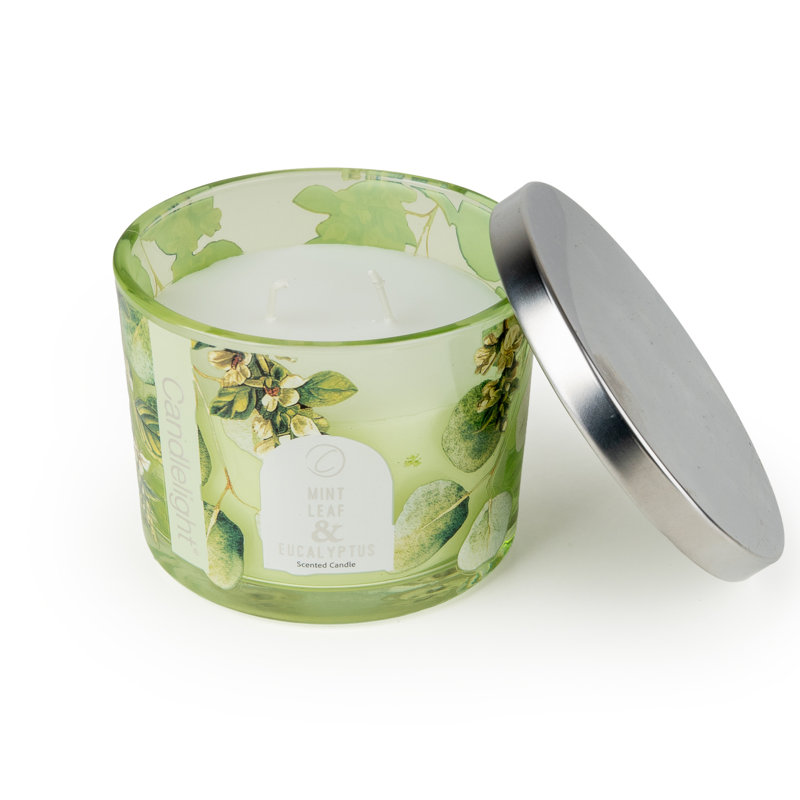 Scented Jar Candle with Glass Holder