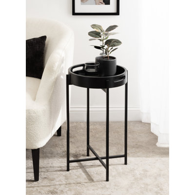 Smita Solid Wood Tray Top End Table