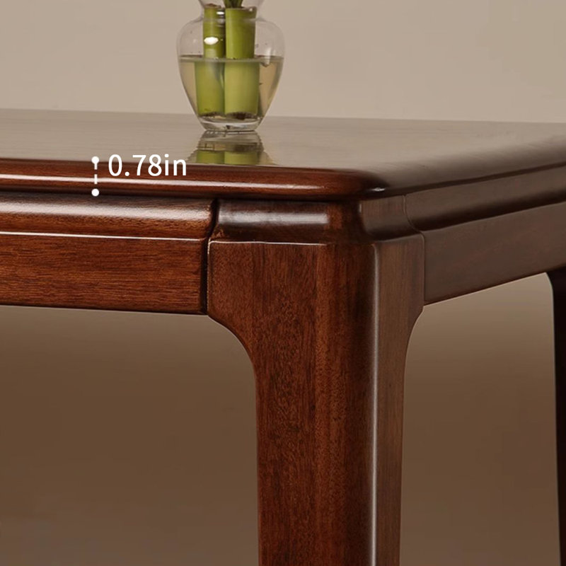 Table de salle à manger en bois de noyer épais brun foncé, 7