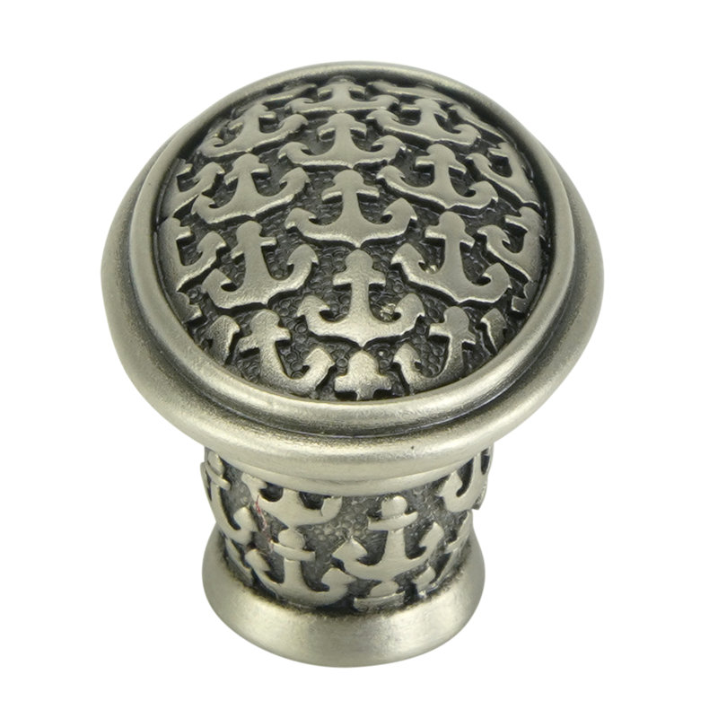 YACHT CLUB OVAL KNOB IN ANTIQUE NICKEL PLATE