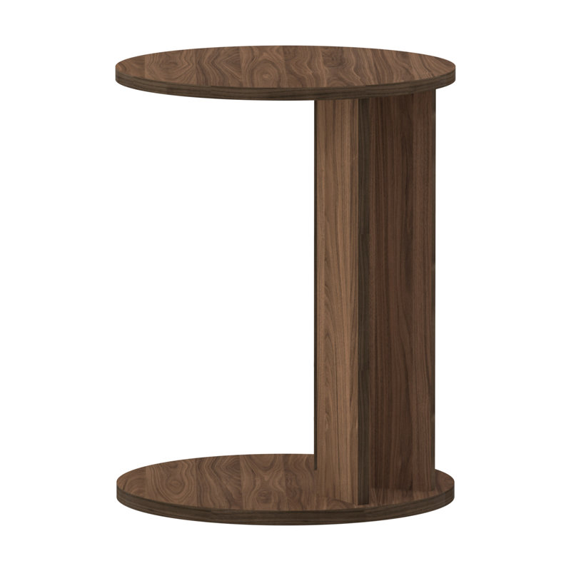 Sharmel Floor Shelf End Table, Natural Walnut