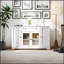 Buffet avec rangement, buffet moderne avec portes, armoire à café avec tiroir et tablette réglable pour la cuisine, la salle à manger et le salon