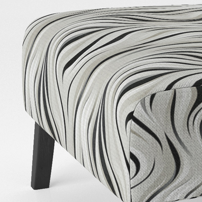 Black And White Zebra Monochromatic Elegance - Upholstered Modern Accent Slipper Chair