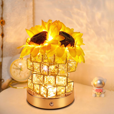 Lampe de bureau tournesol Sunway, lampe de bureau tactile sans fil rechargeable, veilleuse à intensité variable illimitée 3 couleurs, cadeau d'anniversaire pour le bar de la chambre à coucher du restaurant des Fêtes, cadeau de fête des Mères