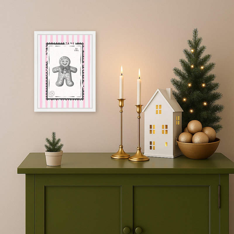 Tampon vintage en pain d'épices de Jolly and Dash, impression sur toile encadrée, 10 in. W x 13 in. H, Sylvie White