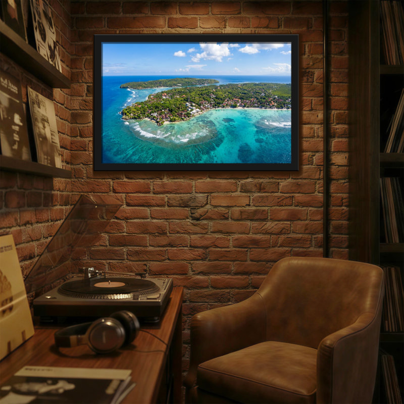 Paysage et nature, île tropicale, vue aérienne, H 24 po x l 36 po