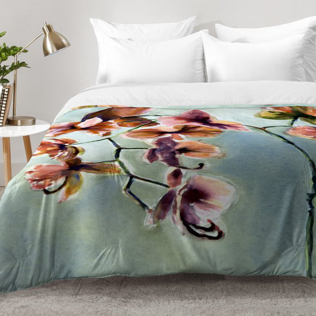 Ensemble d'édredon Orchids, Édredon pour très grand lit + 2 très grandes ta
