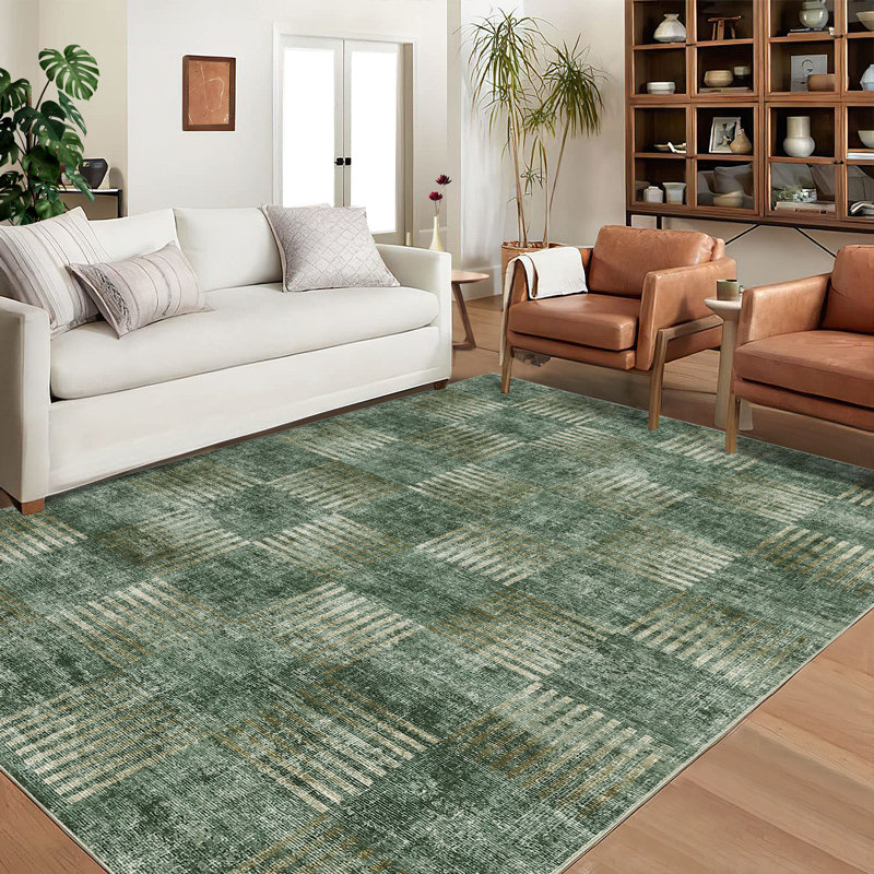 Modern Abstract Area Rugs for Living Room, Anti-Slip Carpet for Living Room, Bedroom, Rectangle 9' x 12'