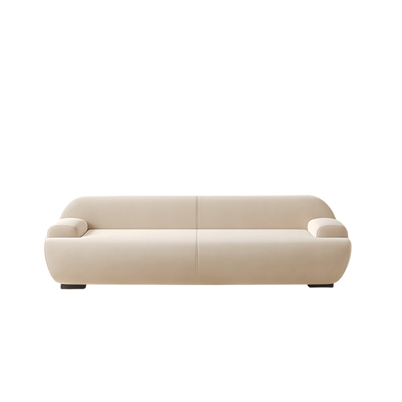 Banc rembourré Hamidiye Leathaire, Beige, H 23,62 po x l 59,05 po x P 19,68 po