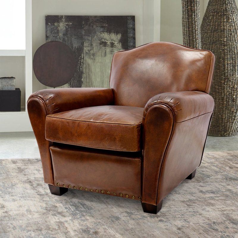 Vicenza Top Grain Leather Wingback Chair