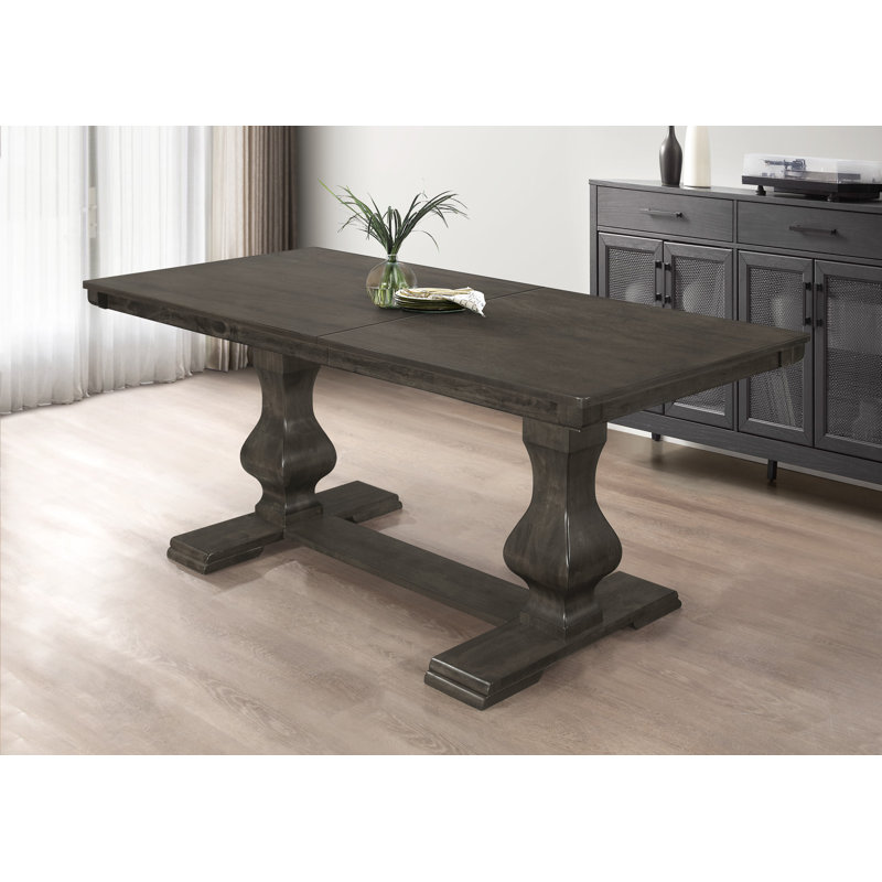 Gareth Solid Wood Base Dining Table, Taupe