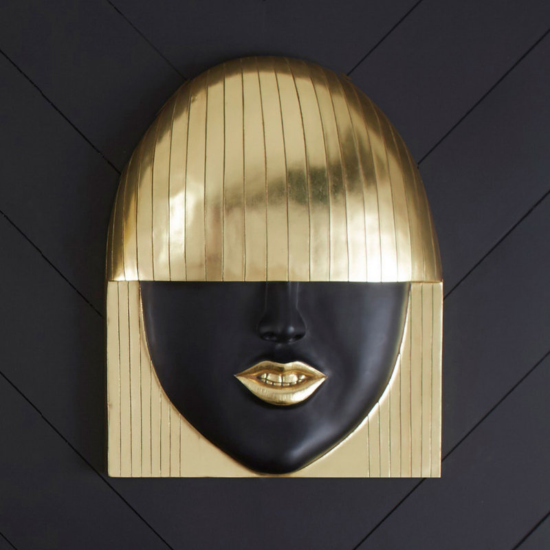 Fashion Faces Wall Décor, Black/Gold Leaf