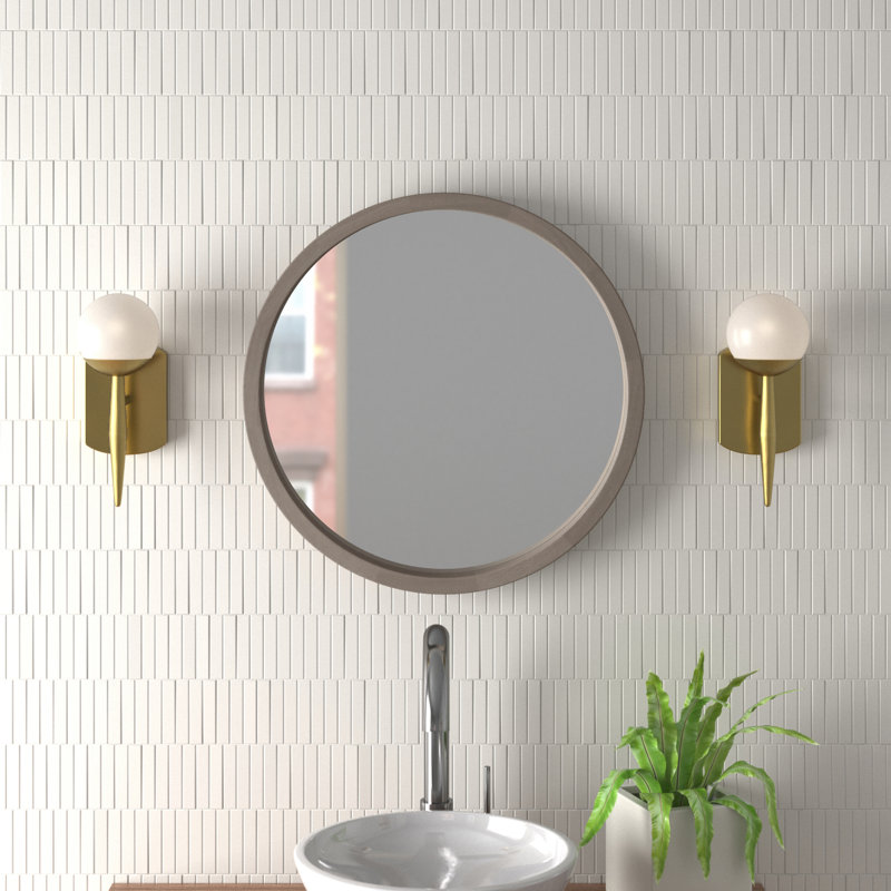 Loftis Solid Wood Mirror, 22" x 22", Gray