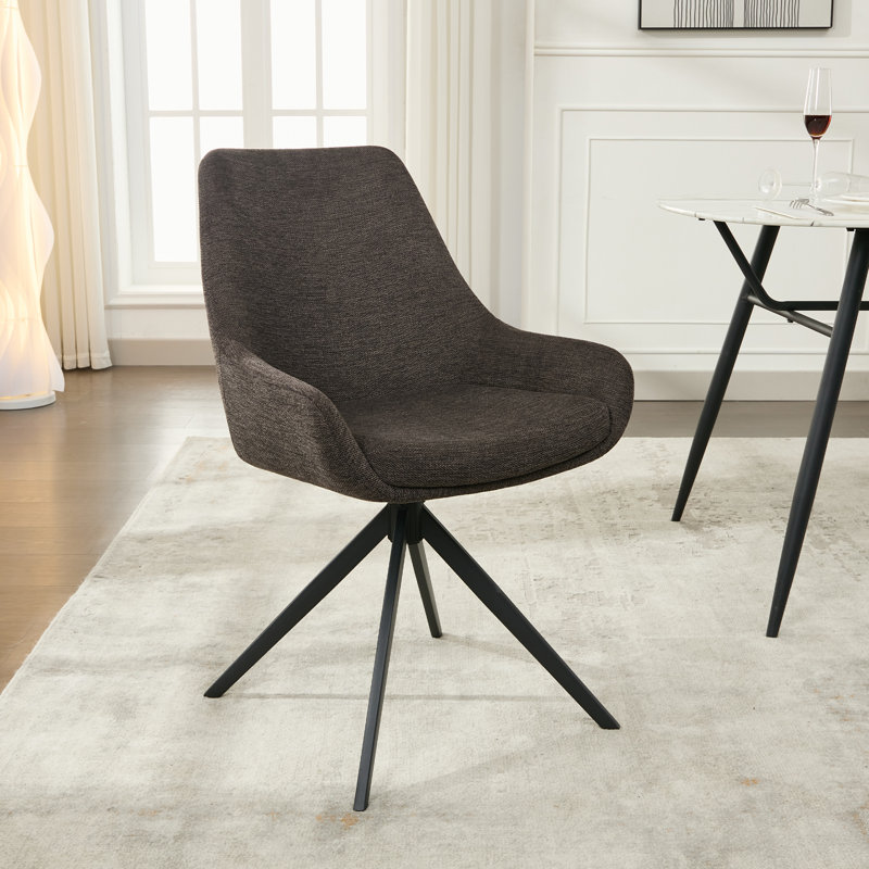 Marquale 19.2'' H Upholstered Metal Armchair, Dark Brown
