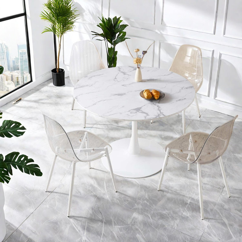 Compact Dining Table Sets(must Include Both Table And Chair), Mdf Marble Modern Kitchen Home