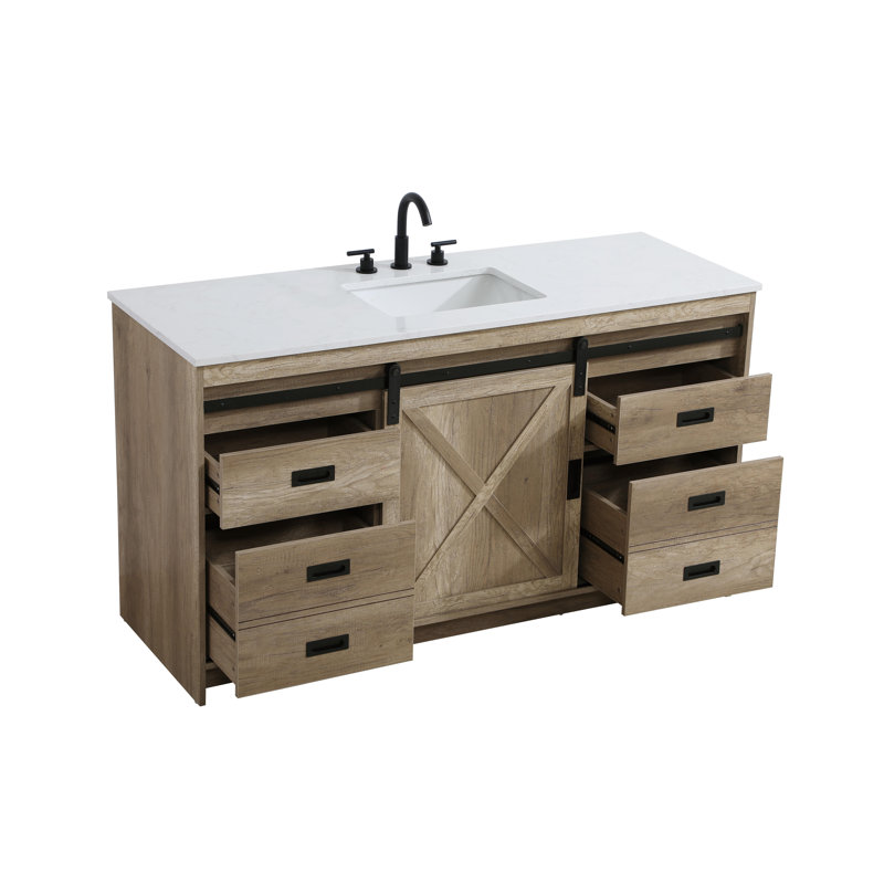 Meuble-lavabo simple 60 po Boden, Chêne naturel