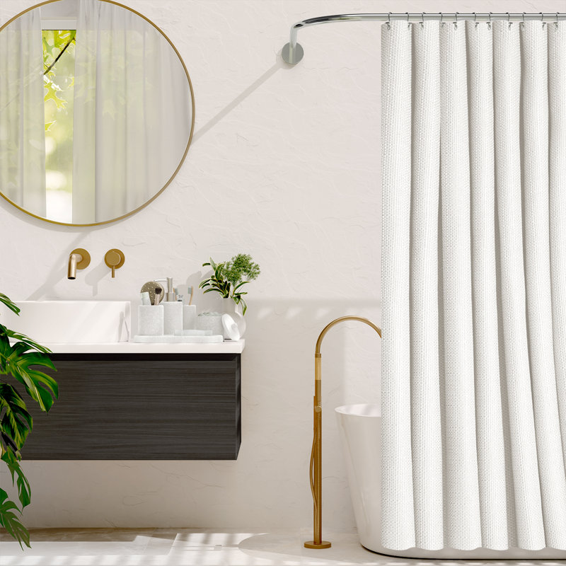Ensemble d'accessoires de salle de bain 21 pièces avec rideau de douche, doublure, crochets et tapis en chenille Clara Clark