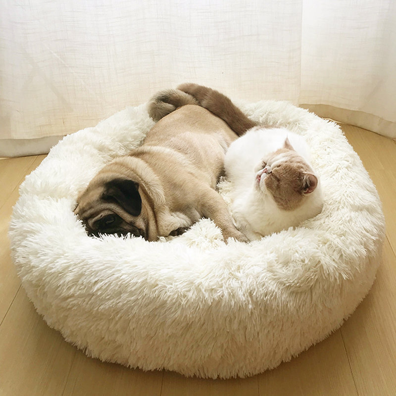 Velvet Bolster Pet Bed