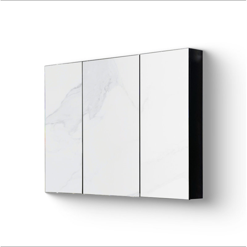 Armoire à pharmacie 39 po x 28 po en fer noir avec miroir mural