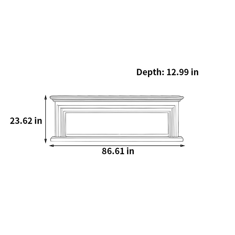 Meuble télé simulé, 86.61", Ivoire ivoire