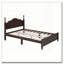 Ensemble de chambre à coucher 3 pièces, lit plateforme double en bois et deux tables de chevet - Noyer foncé-1752110385-1752110384
