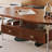 Simple solid wood oval-shaped coffee table