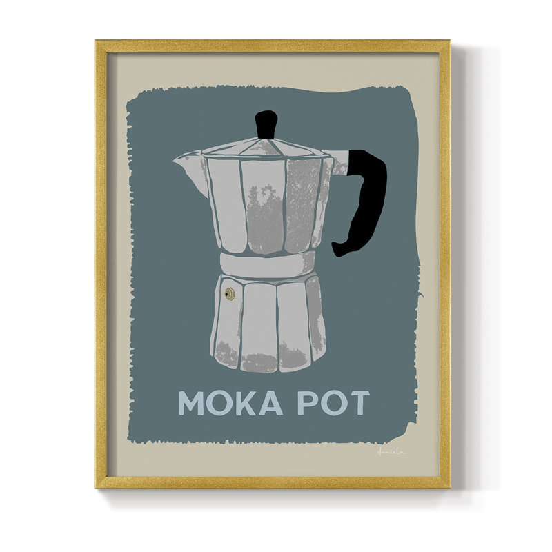 «Modern Coffee II», reproduction encadrée - bois massif, H 15 po x l 12 po, Doré