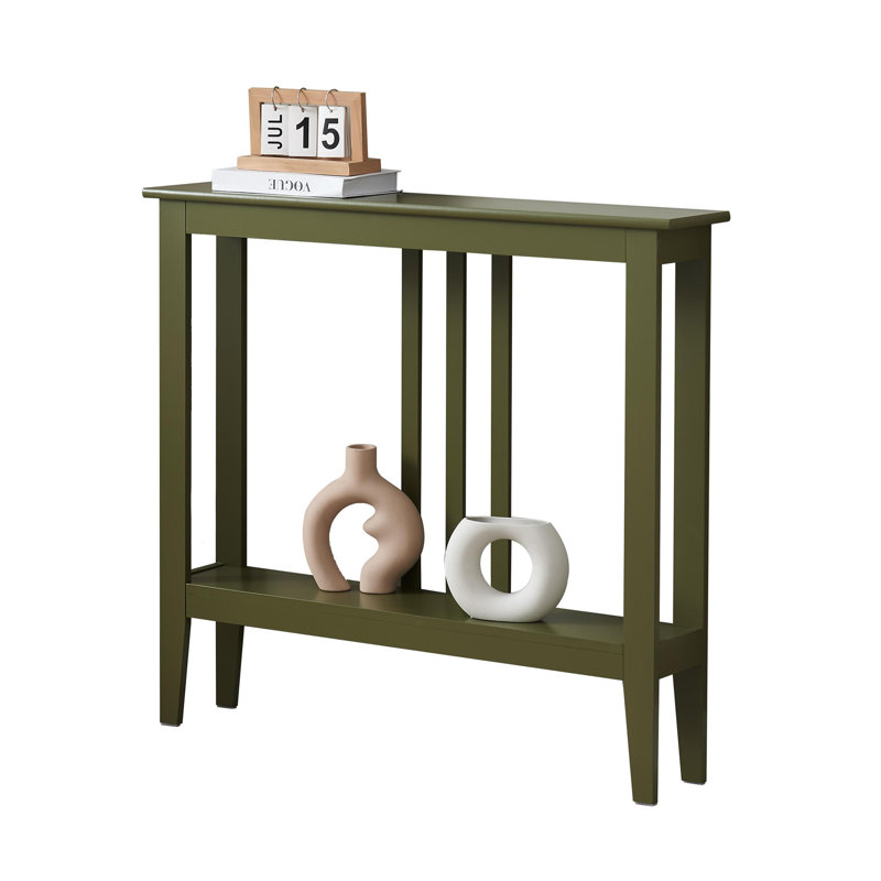 Console étroite avec tablette de rangement à 2 niveaux, table d'entrée en bois ou table de canapé mince pour le couloir ou le canapé derrière