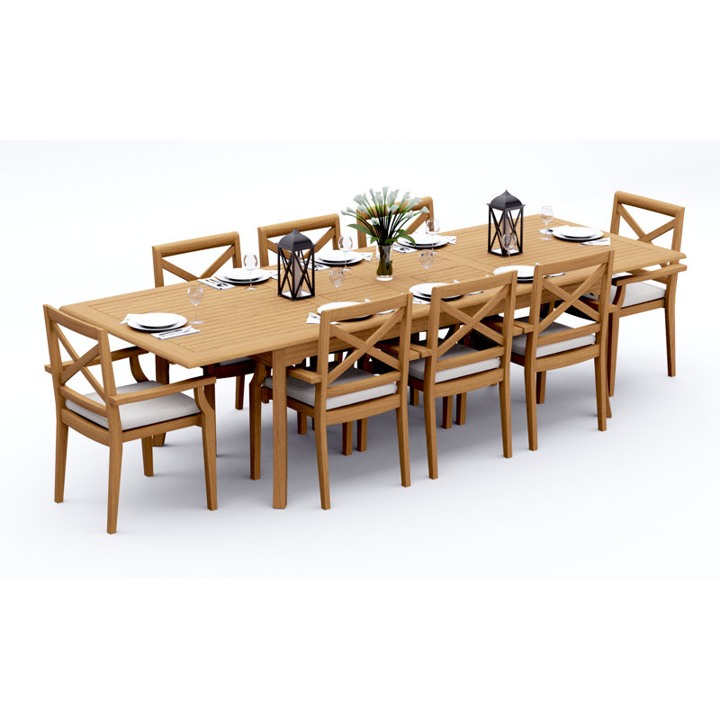 Ensemble repas extérieur rectangulaire Damarrea, 8