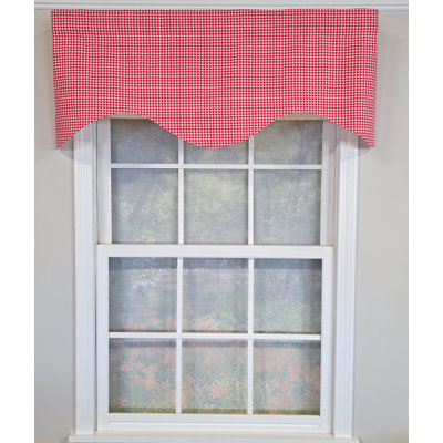 Cherry Check Cornice Valance