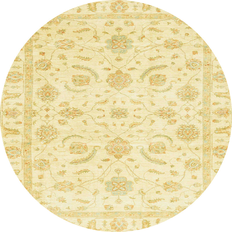 Wool Abstract Indoor Rug, Round 4'