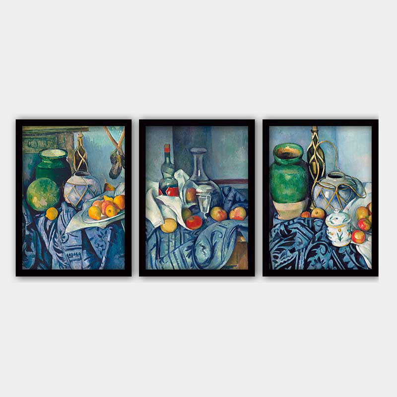 Ensemble de 3 peintures élégantes encadrées décoratives, 13,8 x 17,7 pouces chacune | 100% bois avec cadre 100% polystyrène (épaisseur: 0,8 pouce) | Impression numérique UV, parfaite pour le salon et la décoration intérieure