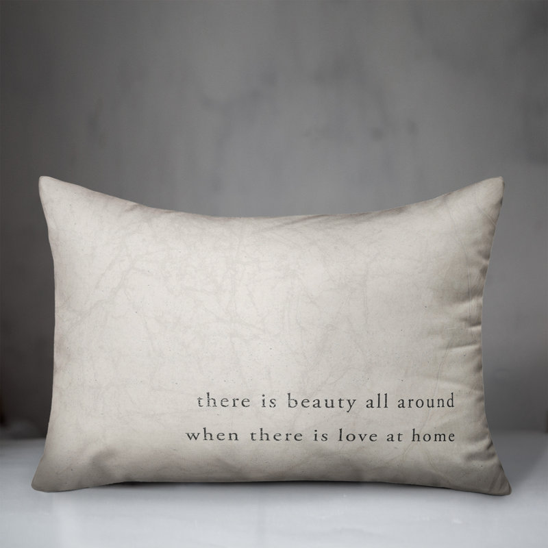 Off-White Spun Polyester Indoor/Outdoor Reversible Throw Pillow