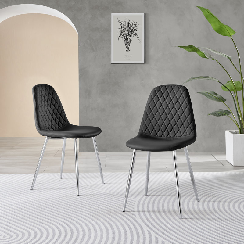 4 - Person Dining Set, Black/Silver