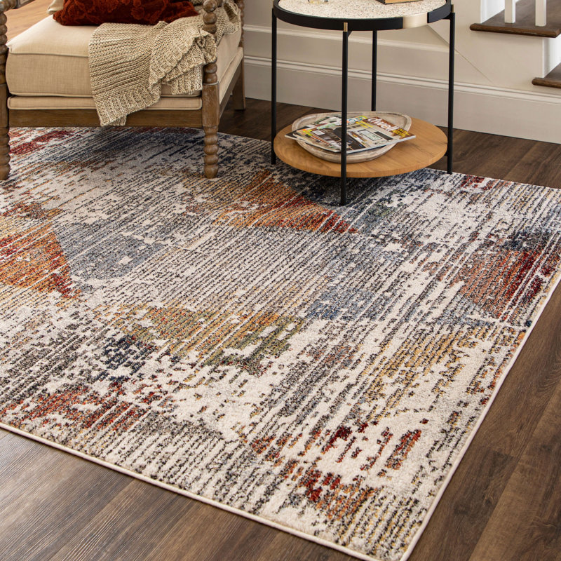 Attlee Multicolor Modern Abstract Geometric Area Rug, Rectangle 7'10" x 10'