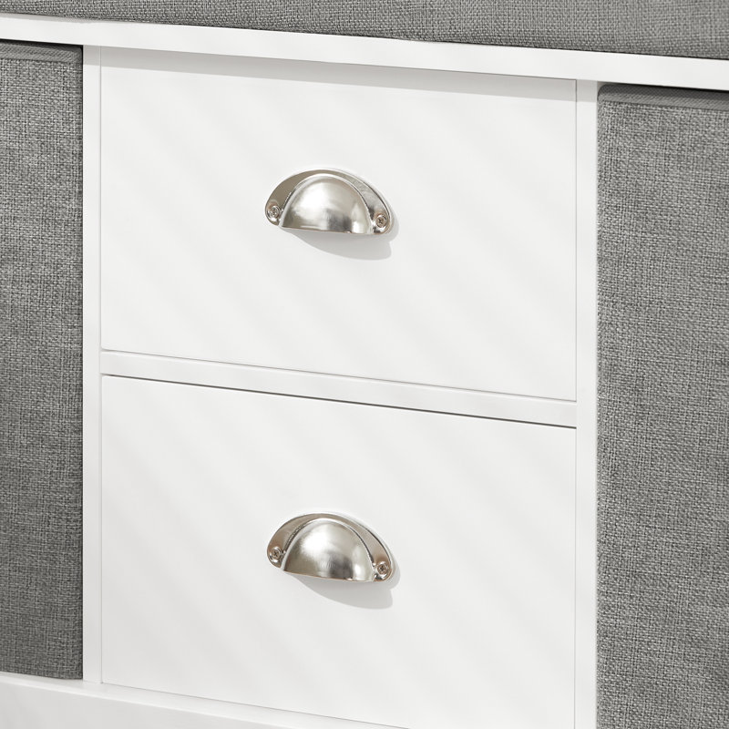 Raine Upholstered Storage Bench, White