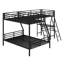 Lit superposé en métal avec lit mezzanine attaché et bureau
