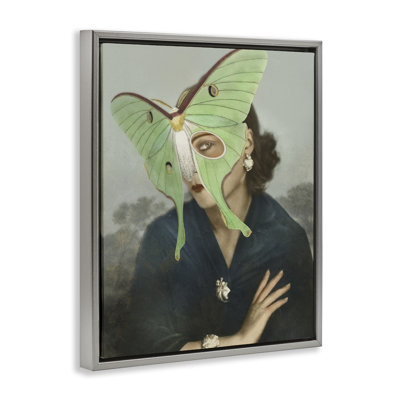 Naturalist Portrait with Moth Floating Frame, design by Victoria Barnes