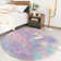 Solid Colored Shaggy 4X4ft Round Rug For Living Room Fluffy Rug