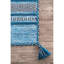 Tapis bleu en coton touffeté à la main à motif géométrique-24302435