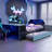 Full-Size Wooden Daybed With Twin Trundle, Desk & USB Port – Multifunctional Space-Saving Design-1516513770