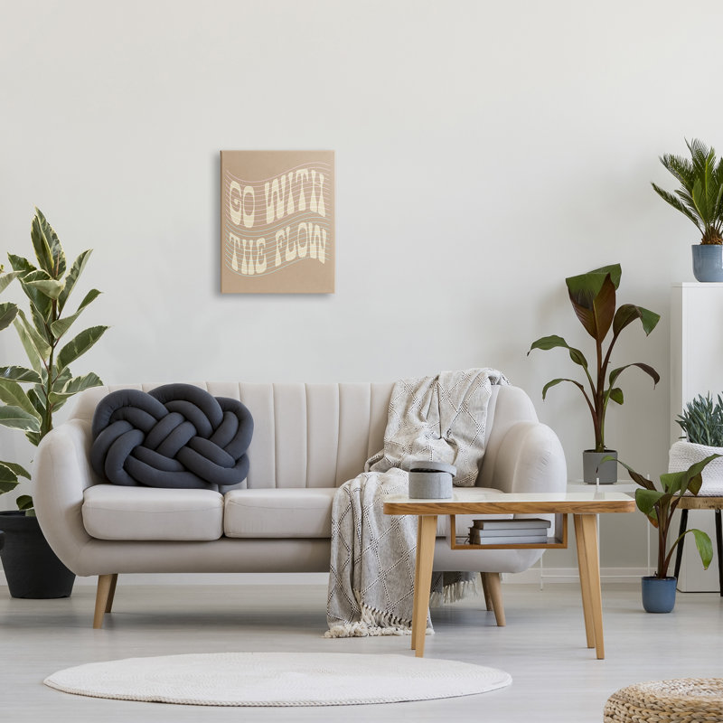 «Retro Go with the Flow Stripes» par Sally Swatland - impression, H 20 po x l 16 po x P 1,5 po, Toile tendue