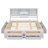 Oversized Platform Bed Frame With Under-Bed Storage Drawers & Padded Headboard – 91"L × 80.3"W-53265789