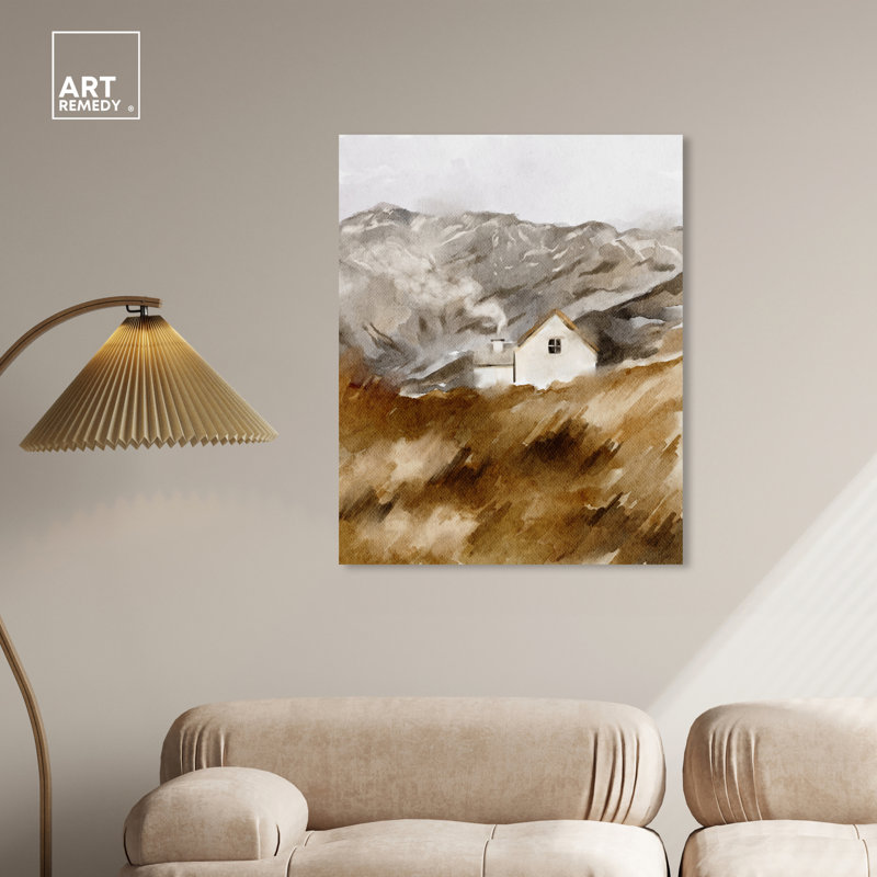 Gallery Wrapped House in the Mountains Landscape Canvas Art, 30" x 36"