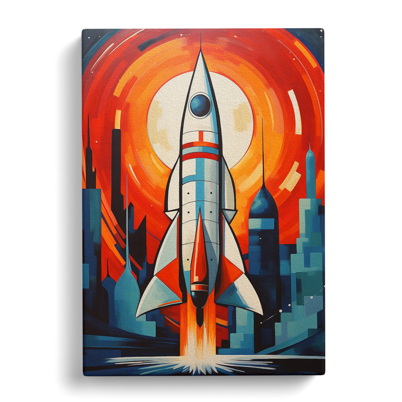 Rocket Constructivism - Wrapped Canvas, 50cm H x 35cm W x 3cm D