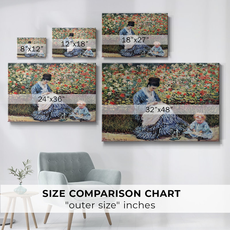 «Madame Monet and Child» par Monet-Gallery, toile tendue, H 18 po x l 27 po